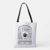 Mount Everest, Mountain Expedition Information Tote Bag (Achterkant)