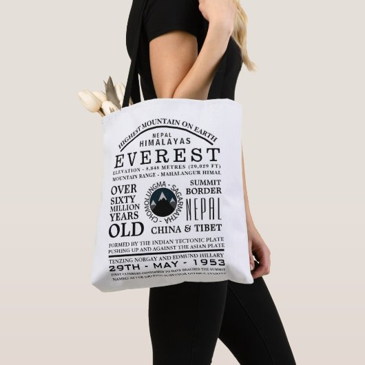 Mount Everest, Mountain Expedition Information Tote Bag (Dichtbij)
