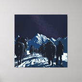 Mount Everest Nachtkaravaan Luxe Canvas Kunst (Voorkant)