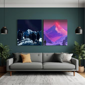 Mount Everest Nachtkaravaan Luxe Canvas Kunst