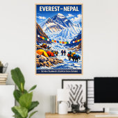 Mount Everest Nepal - Antiek Poster (Thuiskantoor)