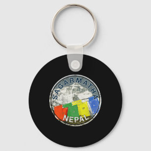 Mount Everest Nepal Sagarmatha Vintage Klim T Sleutelhanger