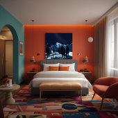 Mount Everest Night Caravan Luxury Canvas Art Afdruk