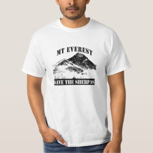 Mount Everest redt het Sherpas T-shirt-ontwerp T-shirt