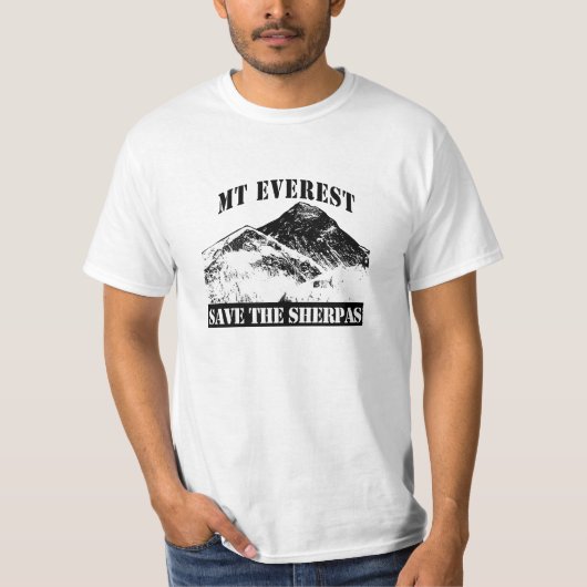 Mount Everest redt het Sherpas T-shirt-ontwerp T-shirt (Voorkant)