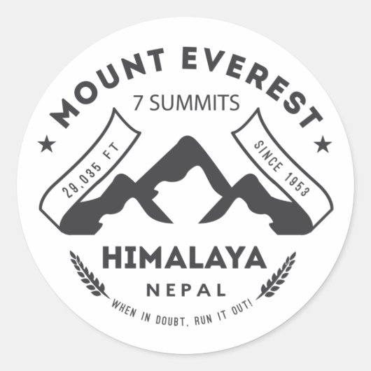 Mount Everest Ronde Sticker (Voorkant)