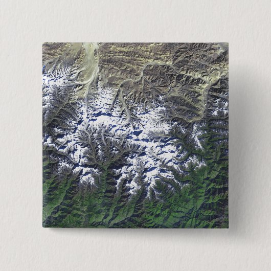Mount Everest Vierkante Button 5,1 Cm (Voorkant)