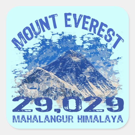 Mount Everest Vierkante Sticker (Voorkant)