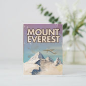 Mount Everest Vintage Reisposter Briefkaart (Staand voorkant)