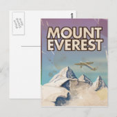 Mount Everest Vintage Reisposter Briefkaart (Voorkant / Achterkant)