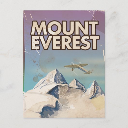 Mount Everest Vintage Reisposter Briefkaart (Voorkant)