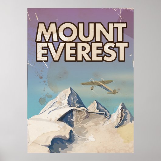 Mount Everest Vintage Travel poster (Voorkant)