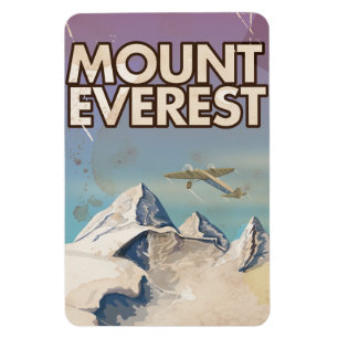 Mount Everest Vintage Travel poster Magneet