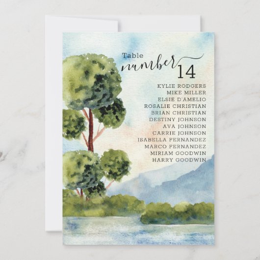 Mount Evergreen-Waterverf per tafelzitplaats (Achterkant)