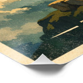 Mount Fansipan vietnam retro travel Perfect Poster (Hoek)