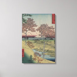 Mount Fiji en esdoornbladeren -  Japans Canvas Afdruk
