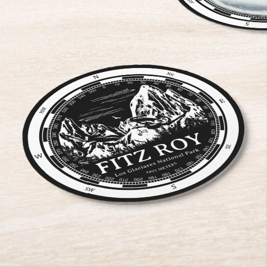 Mount Fitz Roy - Cerro Chaltén Zuid-Amerika Ronde Kartonnen Onderzetter (Gebogen)