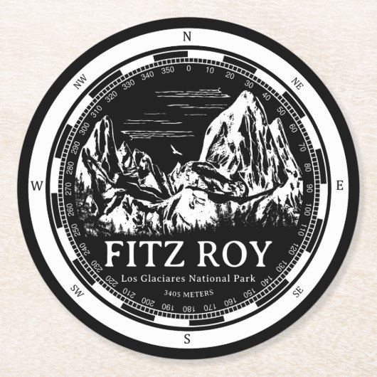 Mount Fitz Roy - Cerro Chaltén Zuid-Amerika Ronde Kartonnen Onderzetter (Voorkant)