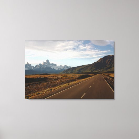 Mount Fitz Roy en Mount Cerro Torre Canvas Afdruk (Voorkant)