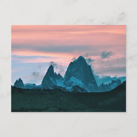 Mount Fitz Roy, Patagonia, Argentinië bij schemeri Briefkaart (Voorkant)