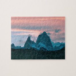 Mount Fitz Roy, Patagonia, Argentinië bij schemeri Legpuzzel