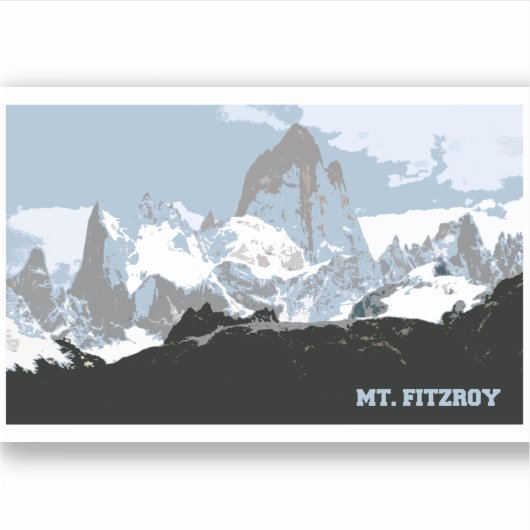 Mount Fitzroy Mountain, Patagonia, Argentinië Sticker (Voorkant)