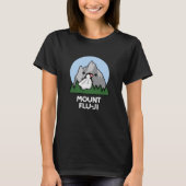 Mount Flu-ji Funny Mountain Pun Dark BG T-shirt (Voorkant)