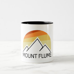 Mount Flume New Hampshire Retro Tweekleurige Koffiemok