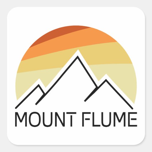 Mount Flume New Hampshire Retro Vierkante Sticker (Voorkant)