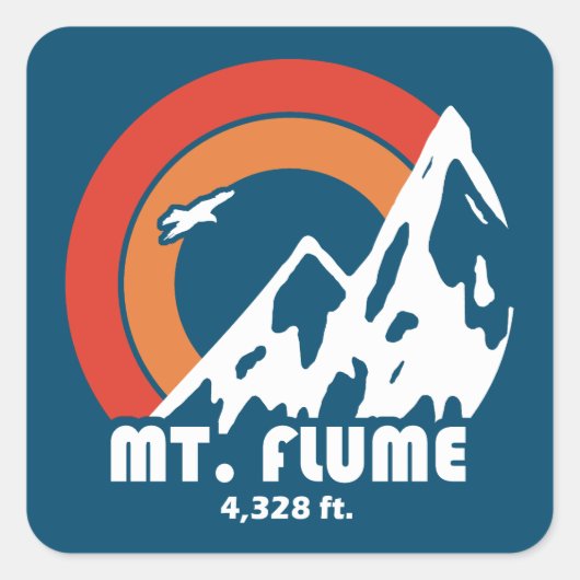 Mount Flume New Hampshire Sun Eagle Vierkante Sticker (Voorkant)