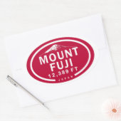 Mount Fuji 12,389 FT Japan Mountain Ovale Sticker (Envelop)