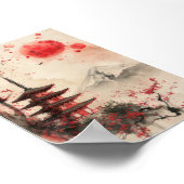 Mount Fuji and Pagoda – Classic Japanese Landscape Poster (Hoek)