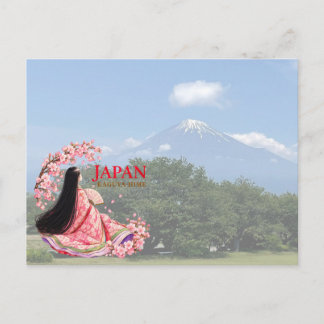 Mount Fuji and Princess Kaguya Japanese Postcard Briefkaart