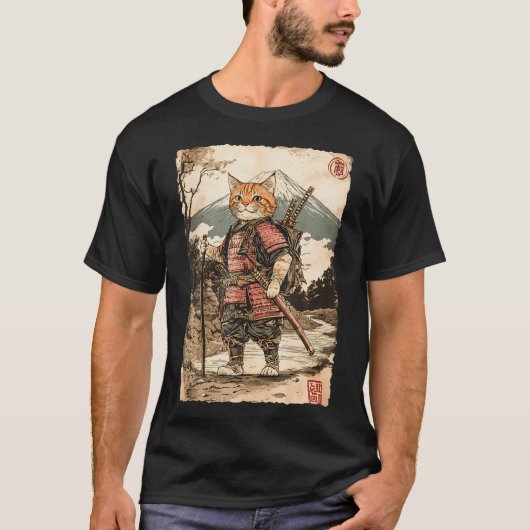 Mount Fuji Anime Japans Tattoo Samurai C T-shirt (Voorkant)