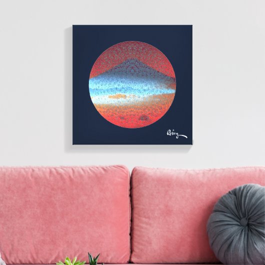 Mount Fuji beroemd gemaakt door Rofey Canvas Afdruk (Insitu (Woonkamer))
