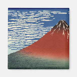 Mount Fuji bij helder weer (Rode Fuji) (Hokusai) Magneet