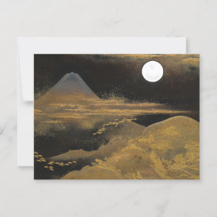 Mount Fuji bij maanlicht - Helder Briefkaart