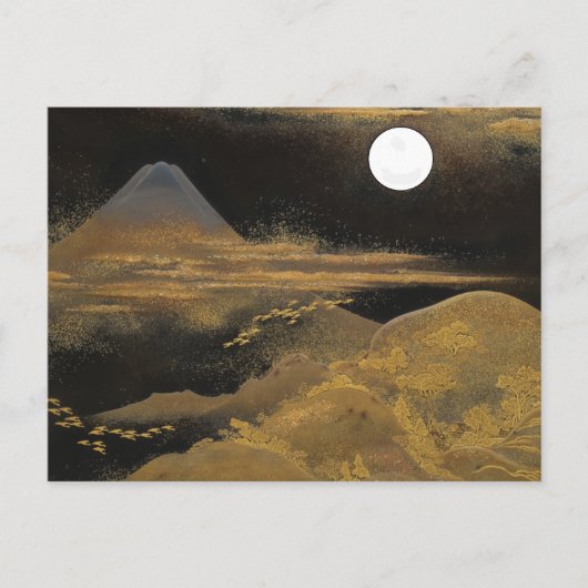 Mount Fuji bij maanlicht - Helder Briefkaart (Voorkant)