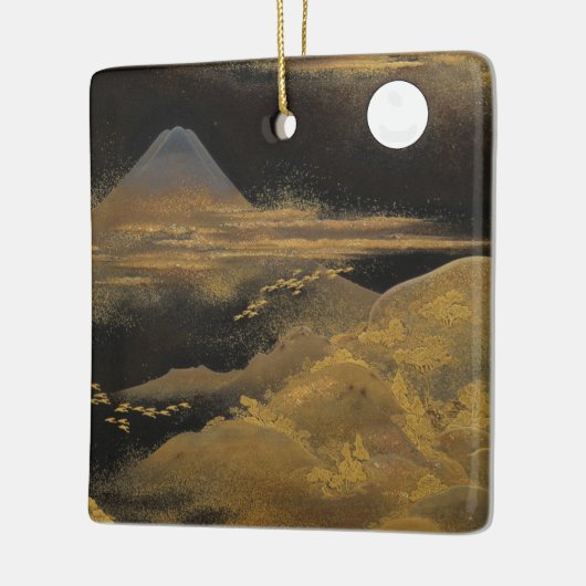 Mount Fuji bij maanlicht - Helder: Keramisch Ornament (Links)