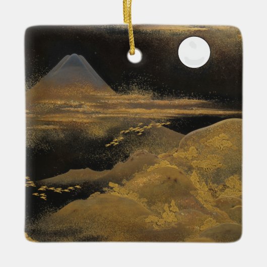 Mount Fuji bij maanlicht - Helder: Keramisch Ornament (Voorkant)