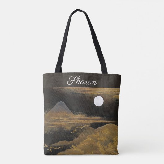 Mount Fuji bij maanlicht - Helder Tote Bag (Achterkant)