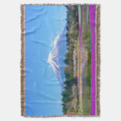 Mount Fuji Bomen en Bloemen Deken (Voorkant Verticaal)