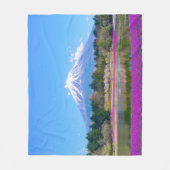 Mount Fuji Bomen en Bloemen Fleece Deken (Voorkant)