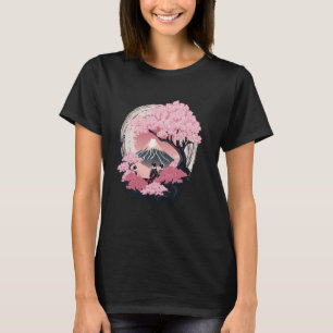 Mount Fuji Cherry Blossom Geisha Japanse tuin T-shirt