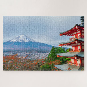 Mount Fuji Chureito Pagoda Japan Reis Landschap Legpuzzel