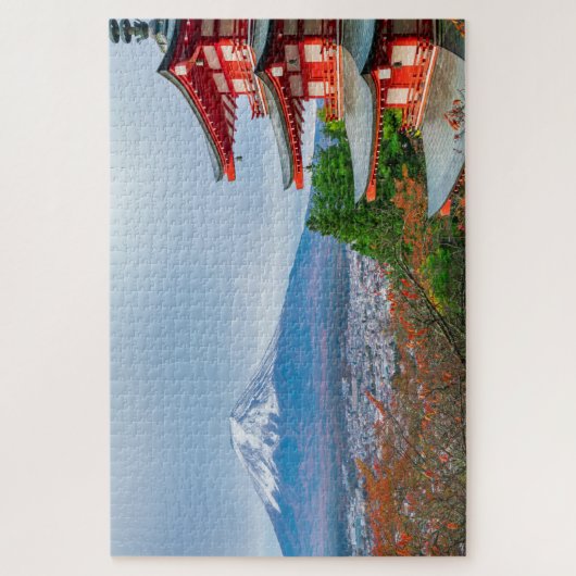 Mount Fuji Chureito Pagoda Japan Reis Landschap Legpuzzel (Verticaal)