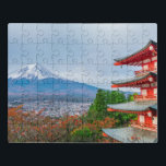 Mount Fuji Chureito Pagoda Japan Reis Landschap Puzzel<br><div class="desc">Deze prachtige landschapspuzzel met de naam Chureito Pagoda die de berg Fuji in Japan tegenkomt #japan #mountfuji #mtfuji #volcano #pagoda #japanese #chureitopagoda #rural #landscape #winter #snow #reis #adventure #jigzaag #puzzle #jigsawpuzzle #gifts #pret #stockingstuffers #games</div>