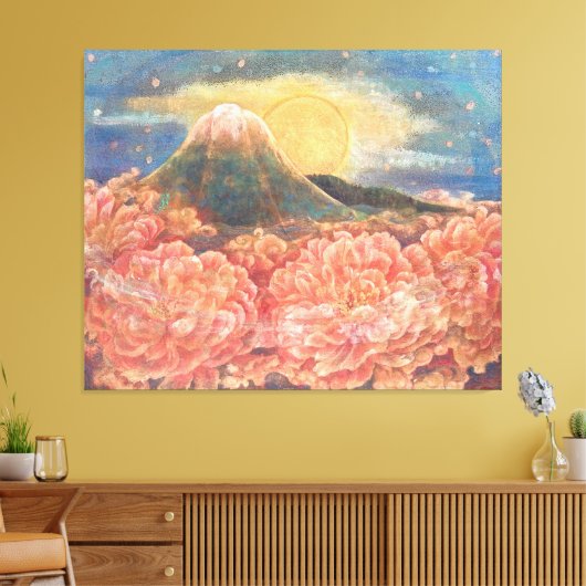 Mount Fuji Dreamscape: Ethereal Canvas Print (Insitu (Woonkamer))
