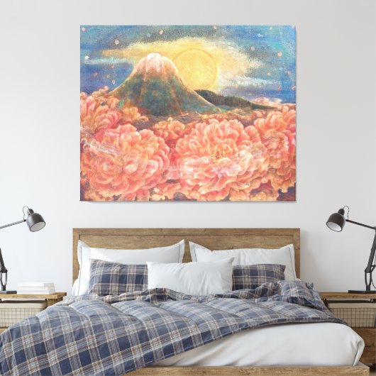 Mount Fuji Dreamscape: Ethereal Canvas Print (Insitu (Slaapkamer))