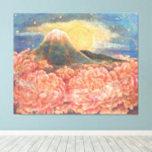 Mount Fuji Dreamscape: Ethereal Canvas Print (Insitu (Houten vloer))